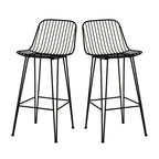 Ombra - Lot de 2 chaises de bar design en métal 67cm - Noir - 2