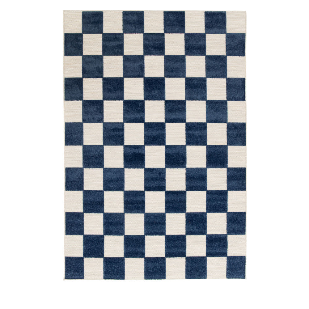 Addo – Tapis intérieur et extérieur à motif géométrique - Bleu 120x170 cm - 1