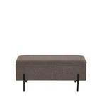 Watford - Banc coffre en tissu bouclette et métal L95cm - Marron glacé - 2