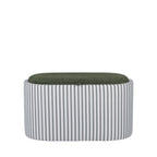 Zoé - Banc coffre à rayures convertible en table basse L77cm - Vert - 2