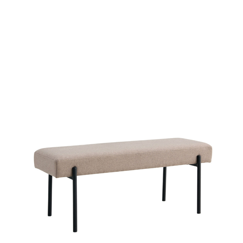 Swindon - Banc en tissu et métal L100cm - Taupe - 2