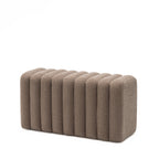 Leto - Banc rembourré en tissu bouclette L79cm - Taupe - 2
