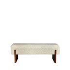 Sally - Banc en tissu et bois - Beige - 2