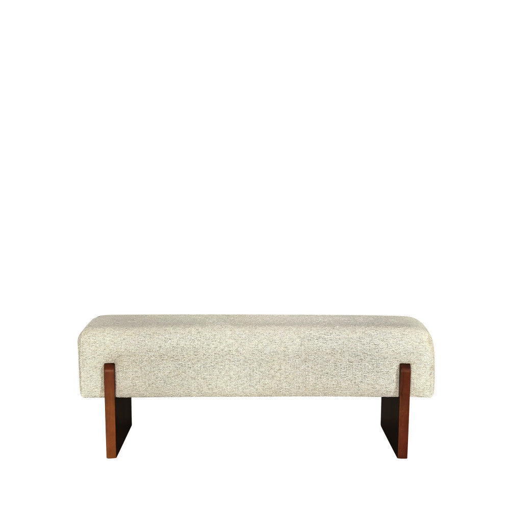 Sally - Banc en tissu et bois - Beige - 2