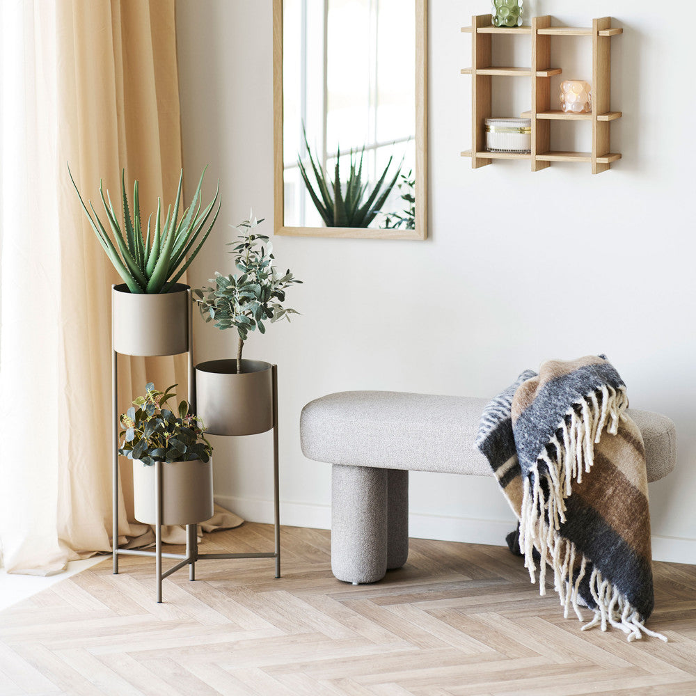 Weston - Banc en tissu L95cm - Beige - 1