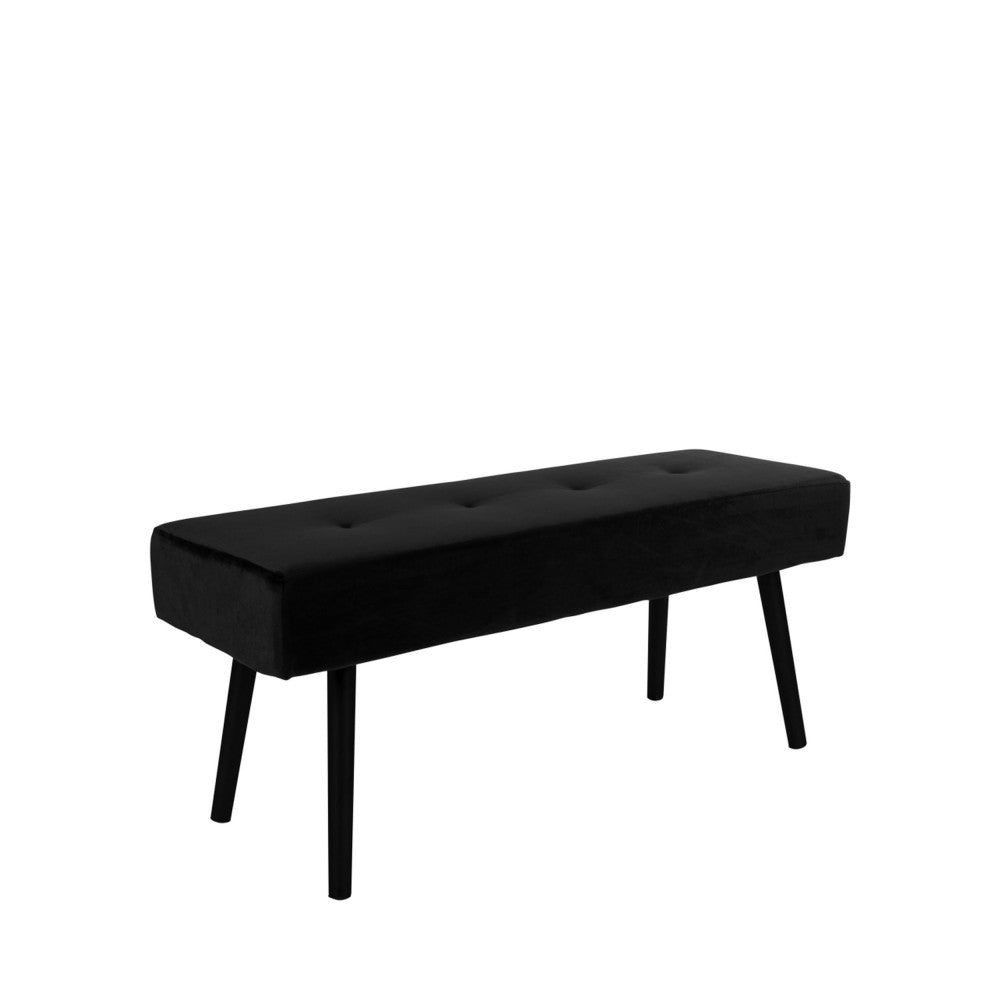 Skiby - Banc en velours L100cm - Noir - 2