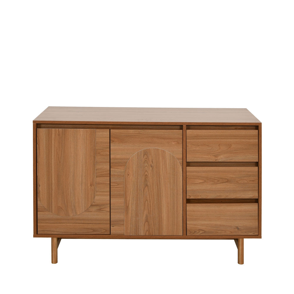 Abby - Buffet 2 portes 3 tiroirs en bois L110cm - Bois foncé - 2