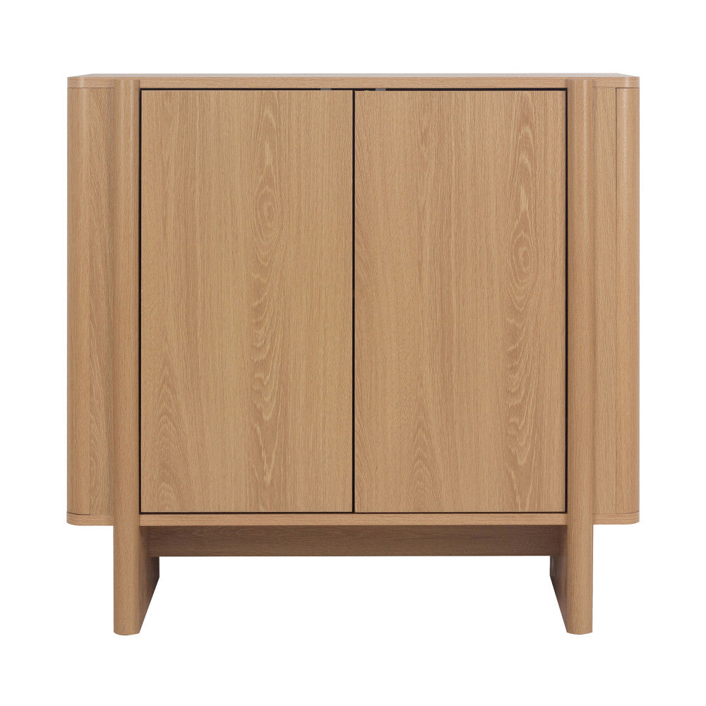 Oli - Buffet 2 portes en bois L 80 cm - Bois clair - 2