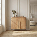 Bali - Buffet 2 portes en bois massif L90cm - Bois clair - 1