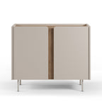 Boxy - Buffet 2 portes en bois et métal L100cm - Beige - 2