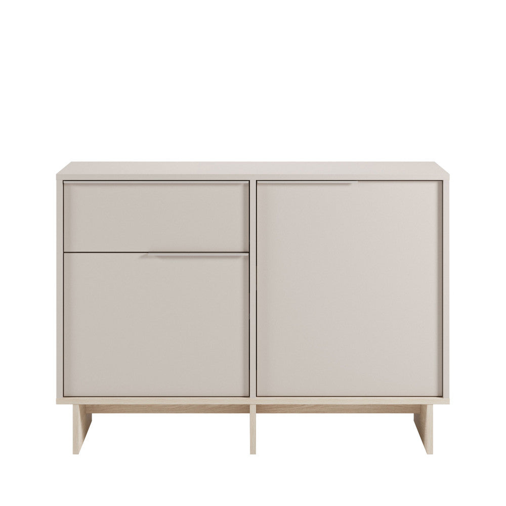 Harriet - Buffet 2 portes 1 tiroir en bois et métal L120cm - Beige - 2