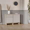Harriet - Buffet 2 portes 1 tiroir en bois et métal L120cm - Beige - 1