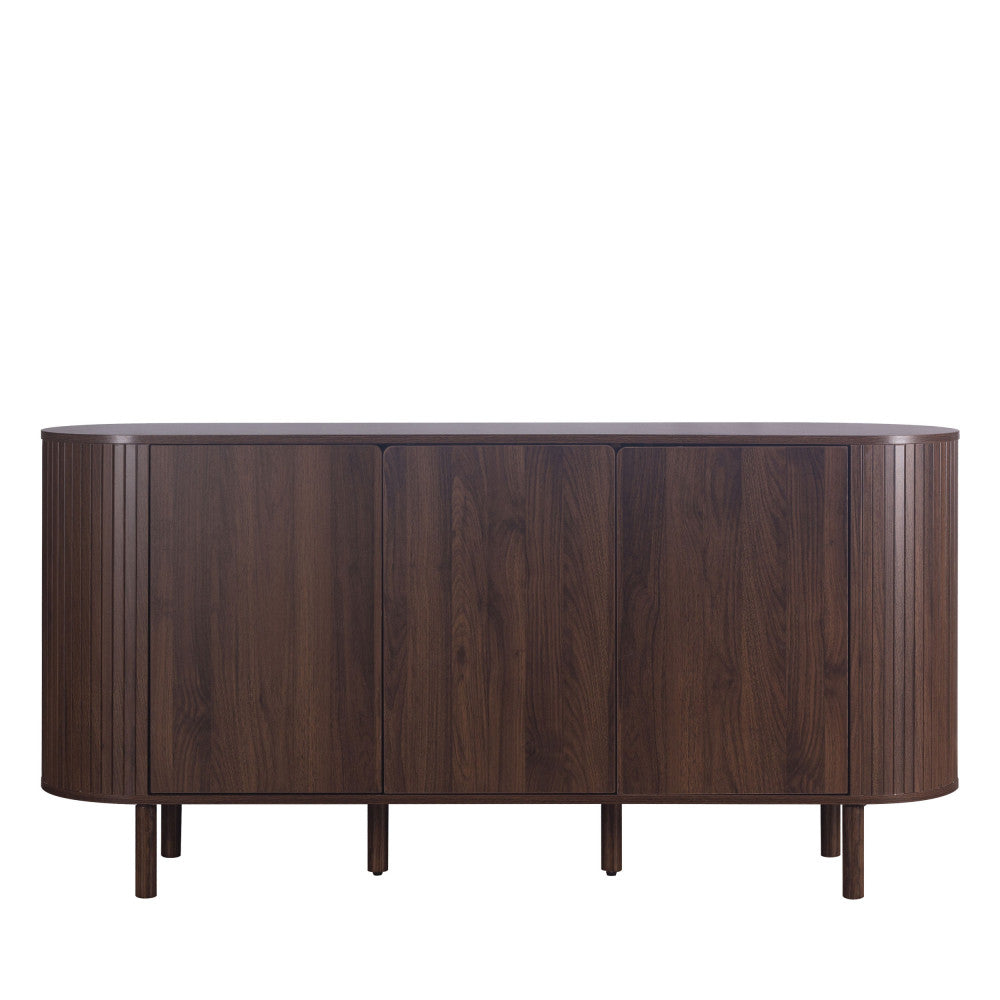 Alma - Buffet 3 portes en bois L 160 cm - Bois foncé - 2