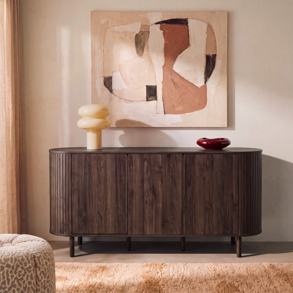 Alma - Buffet 3 portes en bois L 160 cm - Bois foncé - 1
