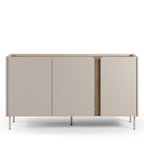 Boxy - Buffet 3 portes en bois et métal L150cm - Beige - 2
