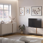 Boxy - Buffet 3 portes en bois et métal L150cm - Beige - 1