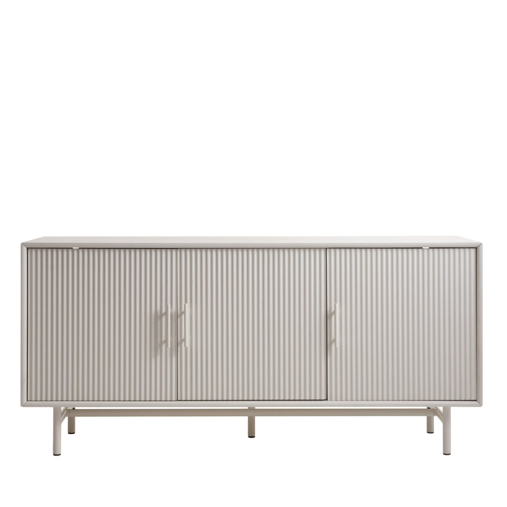 Jura - Buffet 3 portes en bois et métal L160cm - Grège - 2