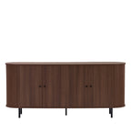 Pazar - Buffet 4 portes aux bords arrondis en bois L180cm - Bois foncé - 2