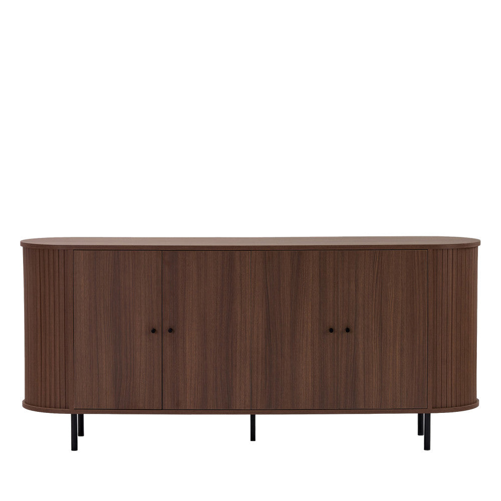 Pazar - Buffet 4 portes aux bords arrondis en bois L180cm - Bois foncé - 2