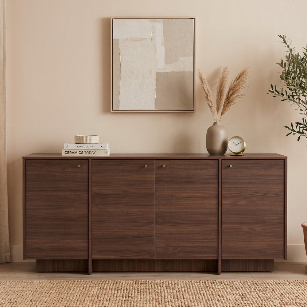 Hopa - Buffet 4 portes en bois L180cm - Bois foncé - 1