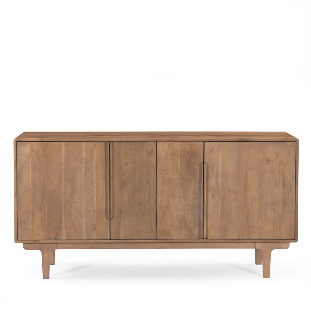 Bogor - Buffet 4 portes en bois massif L150cm - Bois - 2