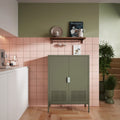 Adel - Buffet haut 2 portes en métal H 110 cm - Vert - 1