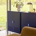 Adel - Buffet haut 2 portes en métal H 110 cm - Bleu - 1