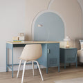 Adel - Bureau 1 porte en métal L120cm - Bleu glacier - 1