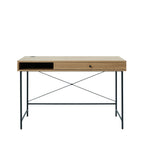 Rinto - Bureau 1 tiroir 1 niche en bois et métal L120cm - Bois clair - 2
