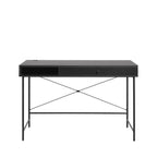 Rinto - Bureau 1 tiroir 1 niche en bois et métal L120cm - Noir - 2