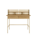 Copa - Bureau 2 tiroirs en bois et métal L100cm - Beige - 2