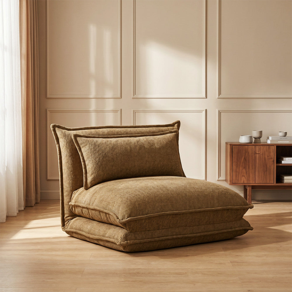 Nala - Chauffeuse convertible 1 place en tissu - Bronze - 1
