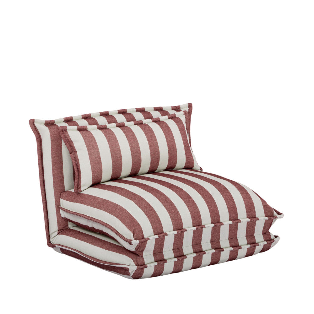 Nala - Chauffeuse convertible 1 place en tissu rayé - Terracotta - 2
