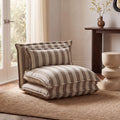 Nala - Chauffeuse convertible 1 place en tissu rayé - Beige - 1