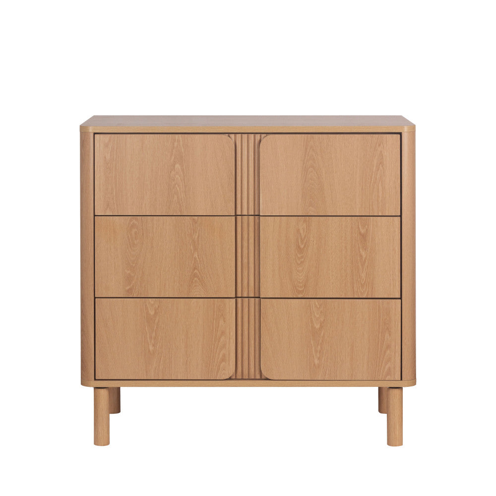 Noa - Commode 3 tiroirs en bois L80cm - Bois clair - 2