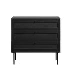 Rinto - Commode 3 tiroirs en bois et métal L80cm - Noir - 2