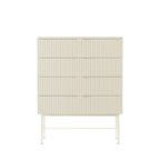 Molly - Commode 4 tiroirs en bois et métal L79cm - Crème - 2