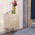 Molly - Commode 4 tiroirs en bois et métal L79cm - Crème - 1
