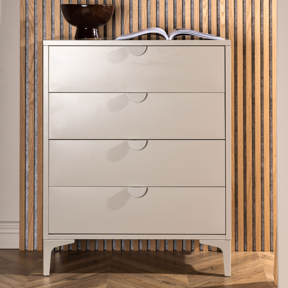 Piring - Commode 4 tiroirs en métal L78cm - Beige - 1