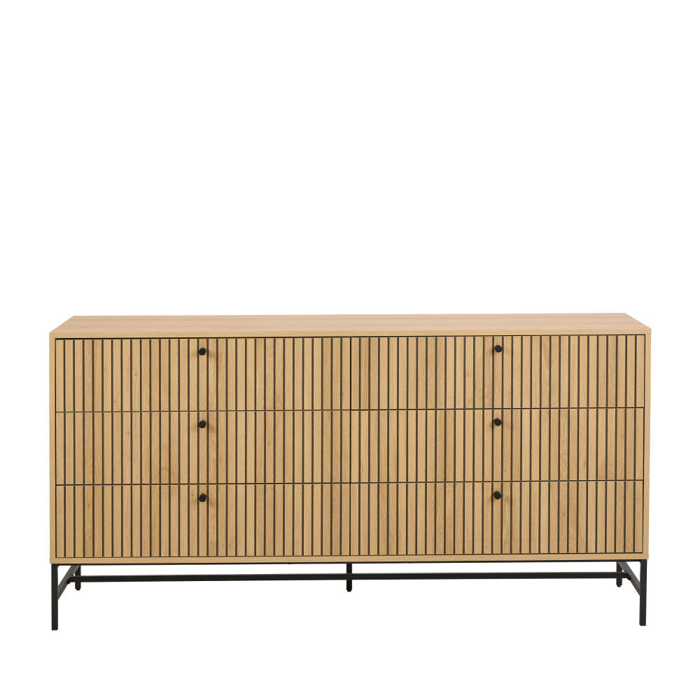 Storo - Commode 6 tiroirs en bois L157.9cm - Bois clair - 2