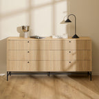 Storo - Commode 6 tiroirs en bois L157.9cm - Bois clair - 1