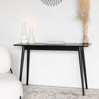 Fabio - Console en bois 120x40cm - Noir - 1