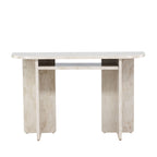 Alesund - Console aux bords arrondis effet marbre L120cm - Beige - 2