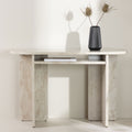 Alesund - Console aux bords arrondis effet marbre L120cm - Beige - 1