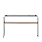 Delio - Console en verre et pieds chrome L 120 cm - Verre ambré - 2