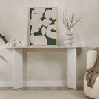Sam - Console ovale en bois L150cm - Blanc - 1
