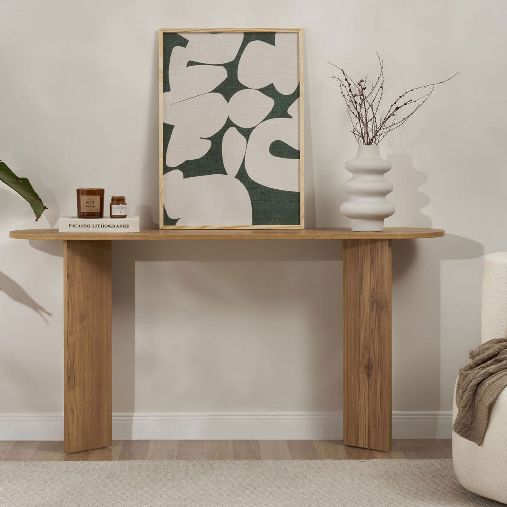 Sam - Console ovale en bois L150cm - Bois clair - 1