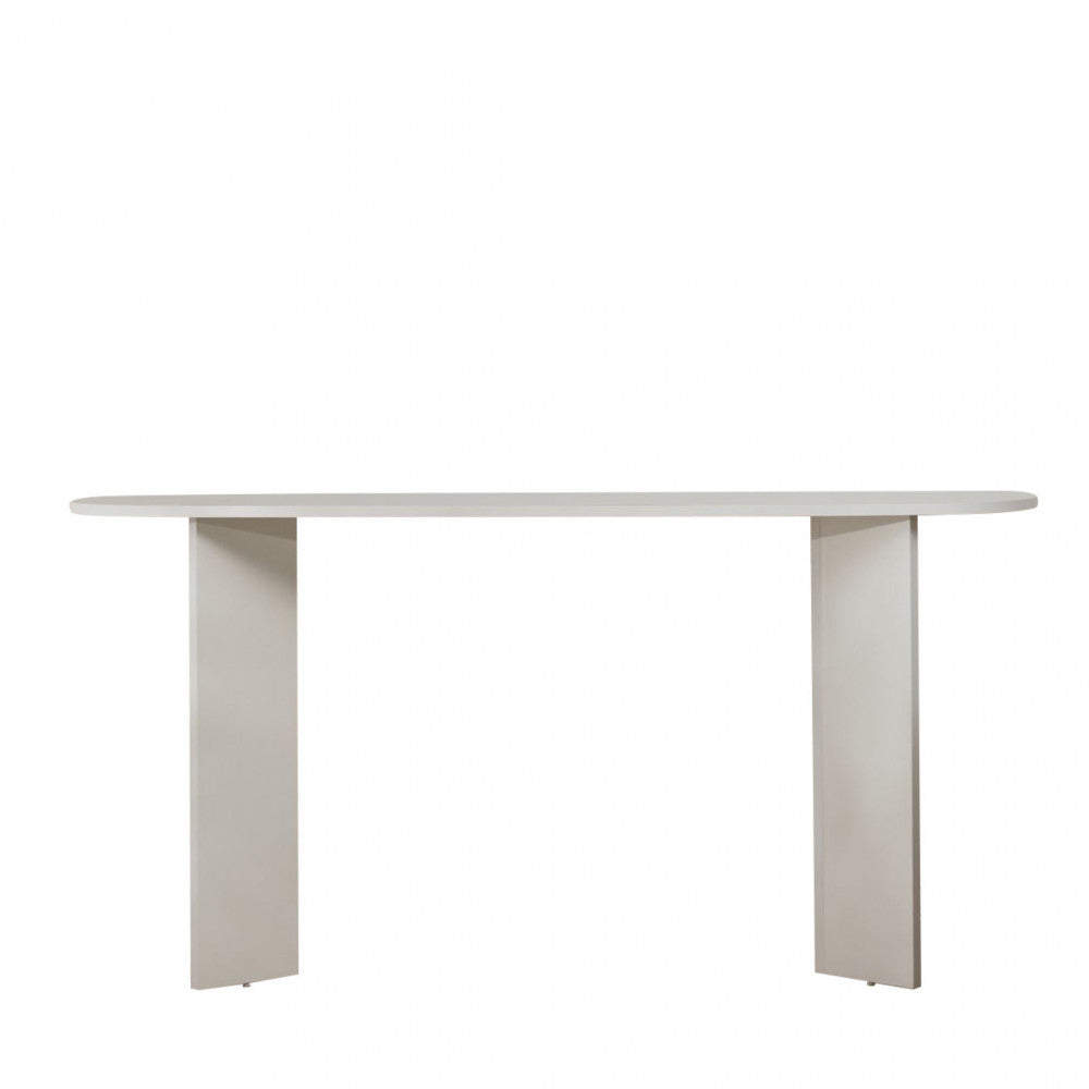 Sam - Console ovale en bois L150cm - Blanc - 2