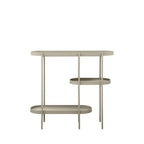 Noan - Console ovale en bois et métal L90cm - Beige - 2