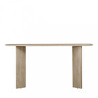 Sam - Console ovale en effet travertin L150cm - Beige - 2